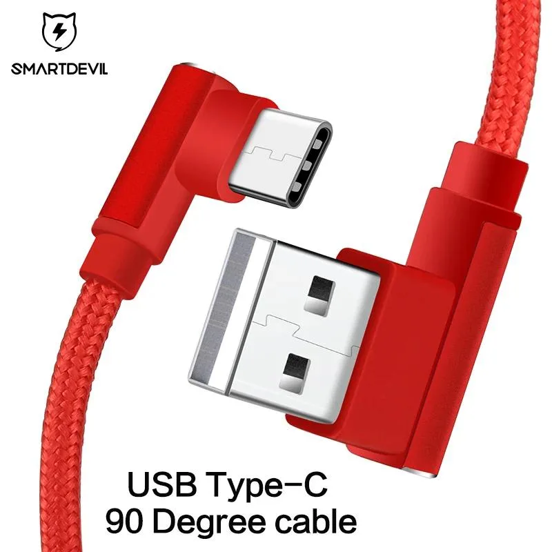 Defendwe Defendwe Micro USB to USB A cable 90 degree nylon — product photo
