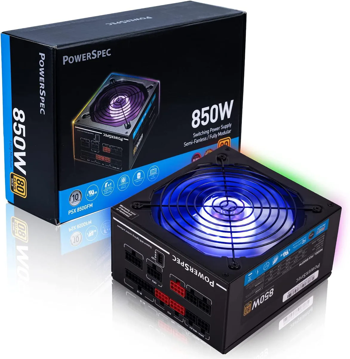 myVolts myVolts 850 W 80 Plus Gold ATX PSU RGB 135 mm — product photo