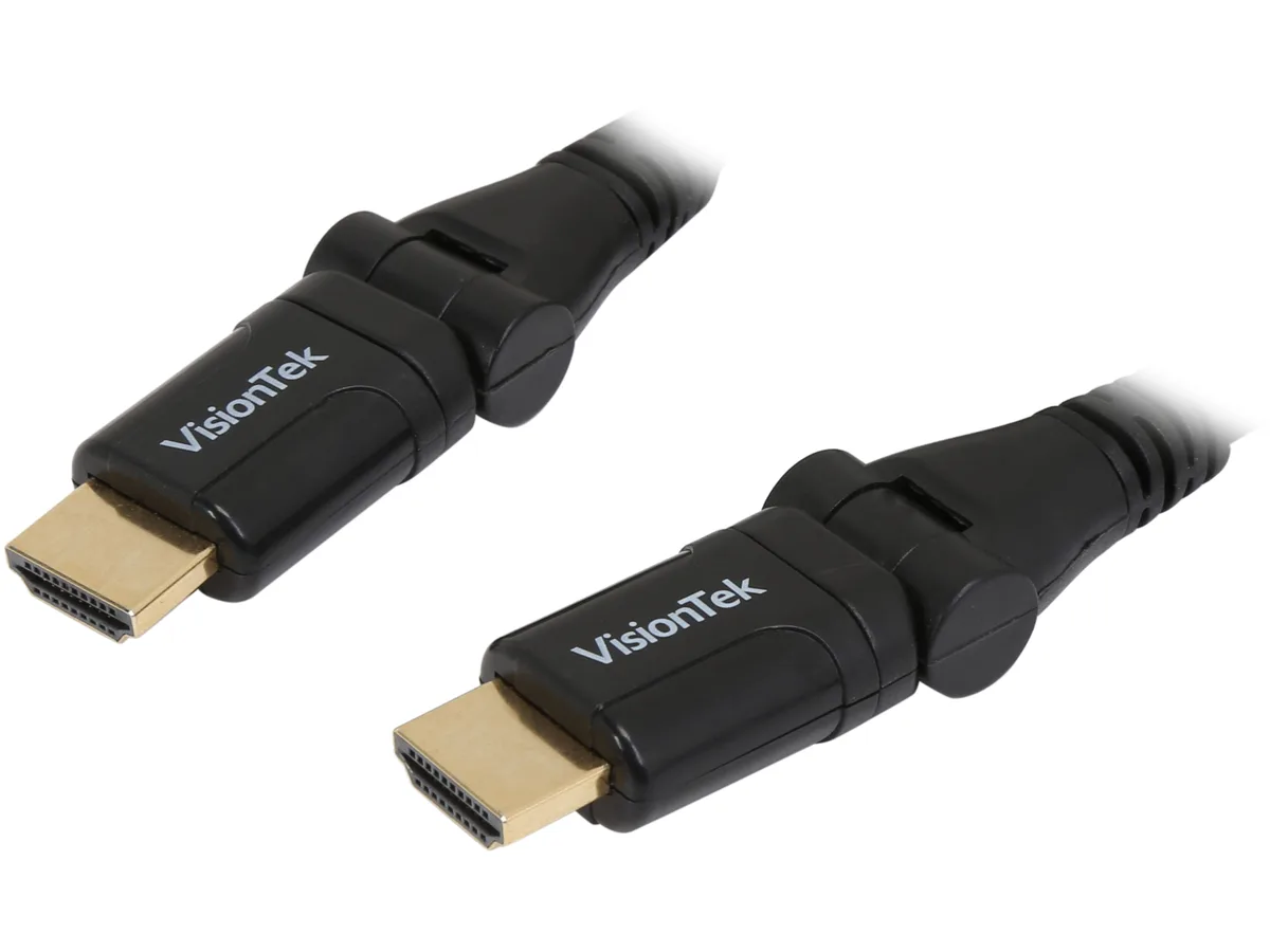 VisionTek VisionTek 900750 10 ft HDMI Pivot Cable Male to Male 180° 10.2Gbps 4K UHD 4096x2160 — product photo