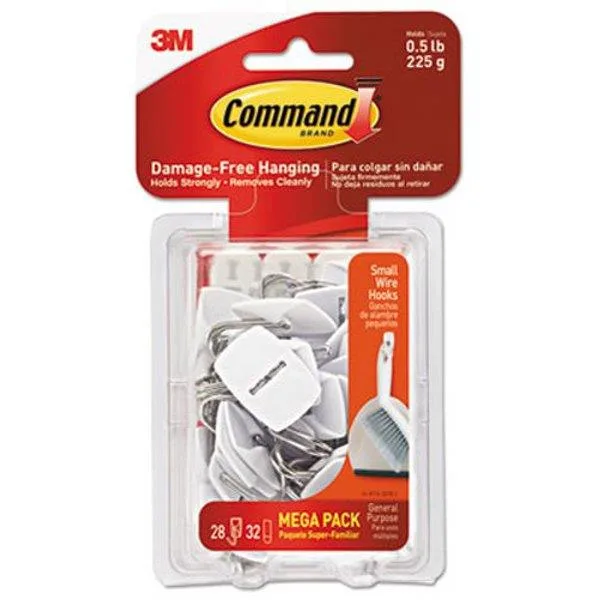 3M 3M 17067MPES Command Small Wire Hooks 28 Pack White .5 lb — product photo