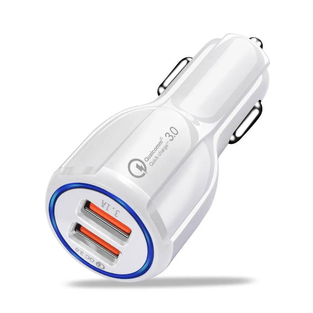 KEHIPI KEHIPI White Dual USB Car Charger 30W QC 3.0 — product photo