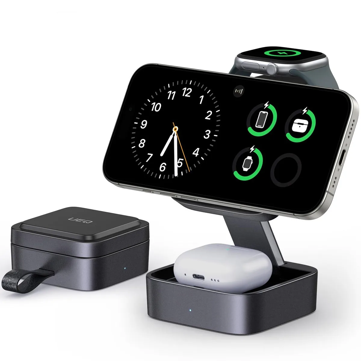  UEQ T12 3-in-1 MagSafe Wireless Charger Gray — product photo