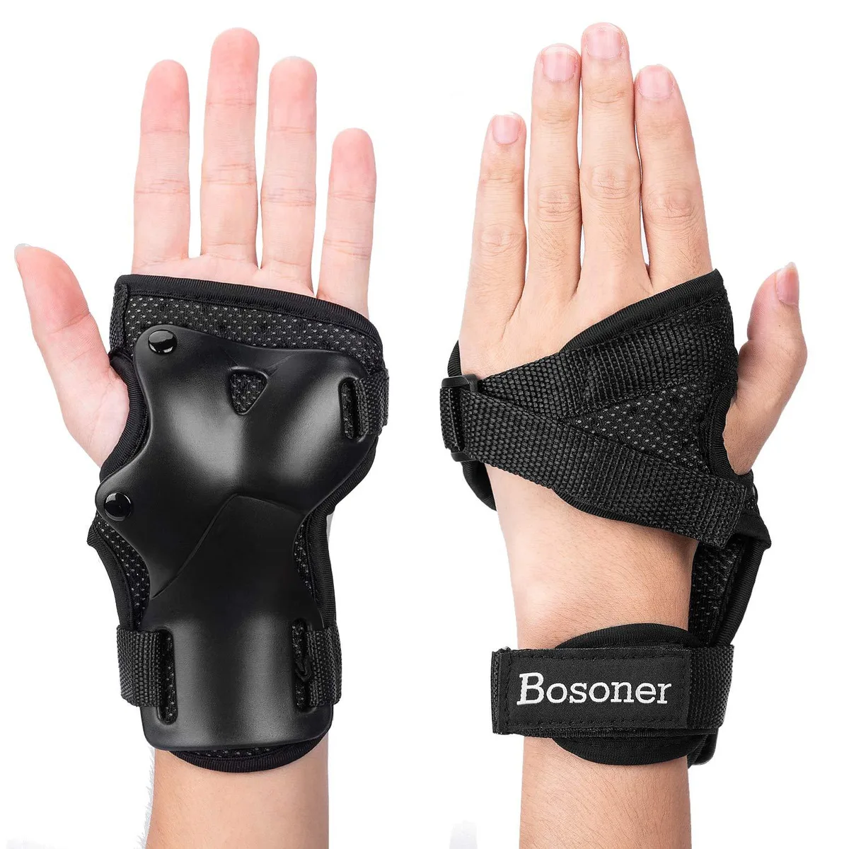  BOSONER Wrist Guards-01 Black (1 Pair) Skateboard Protective Gear — product photo