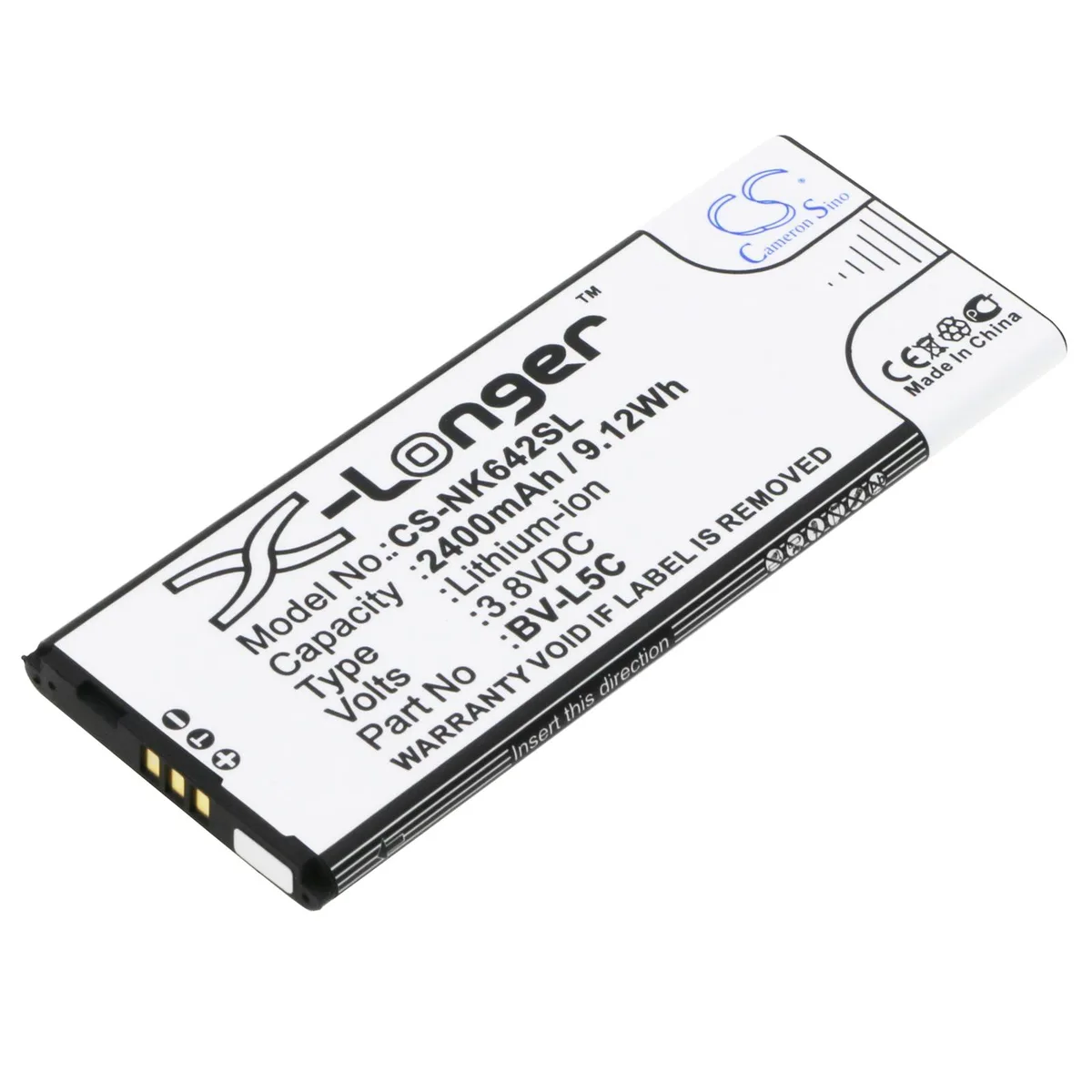 Cameron &amp; Co Cameron &amp; Co DS-CS-NK642SL cell phone battery 2.4 Ah 3.8 V — product photo