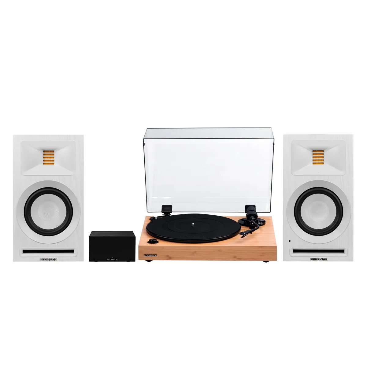 Fluance Fluance RT82BPA71WH Turntable, Ortofon OM 10, Ri71 Speakers, PA10 Preamp — product photo