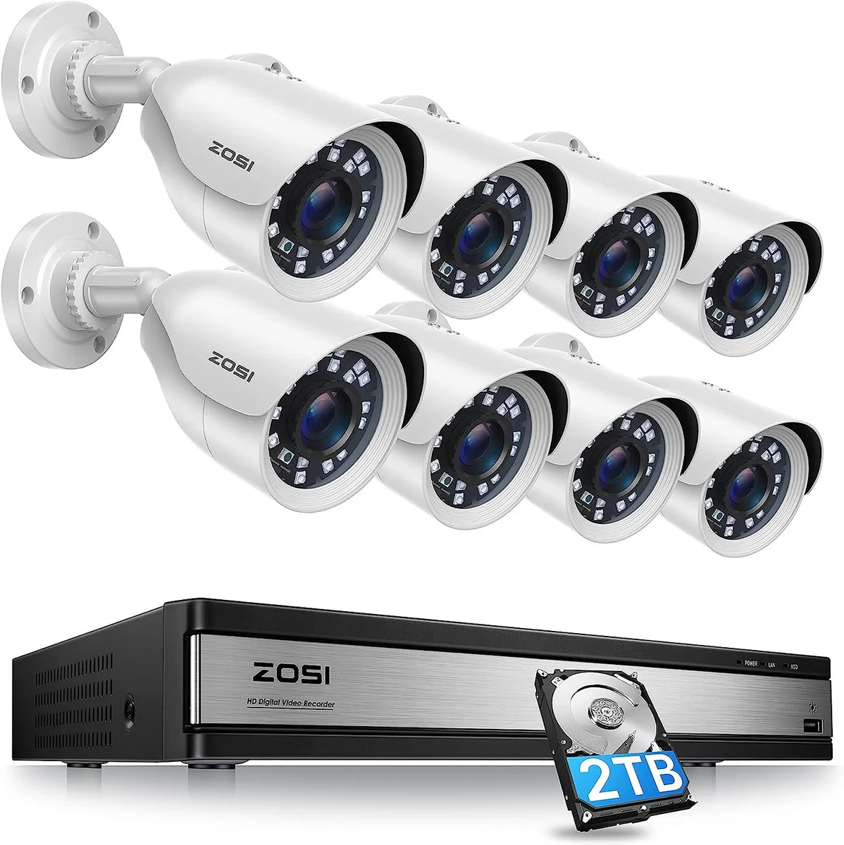 ZOSI technology Co., Ltd ZOSI technology Co., Ltd H.265+ 1080p 16 Channel Surveillance Security System with 2TB DVR and 8 Cameras — product photo