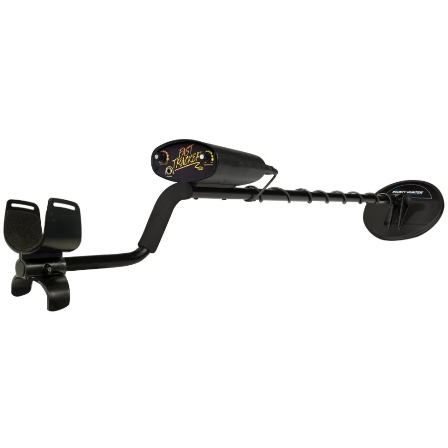 Lightweight metal detector with adjustable shaft, control box, and circular search coil
