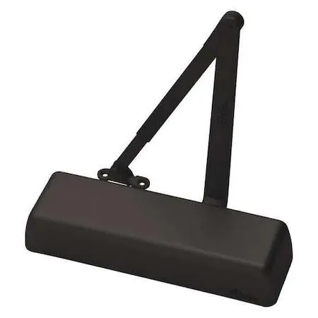 Dark bronze hydraulic door closer with parallel arm, heavy-duty manual operation