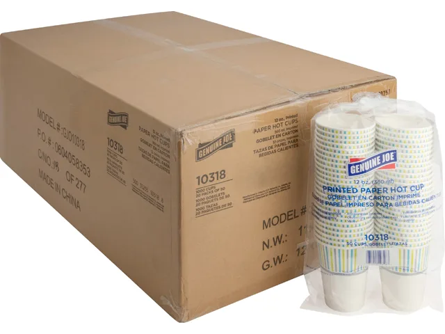 Genuine Joe Genuine Joe 10318CT 12 oz Paper Hot Cups 1000 Carton — product photo