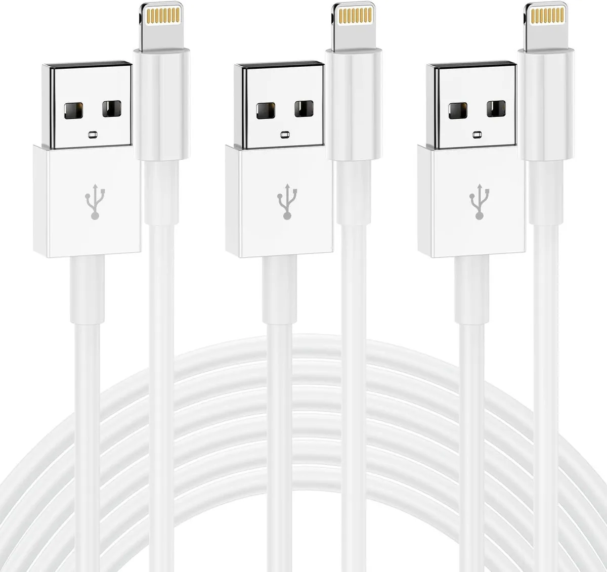 Chopmate Chopmate Lightning Cable 10 ft 3-pack MFi Certified 2.4A 20000+ bend — product photo