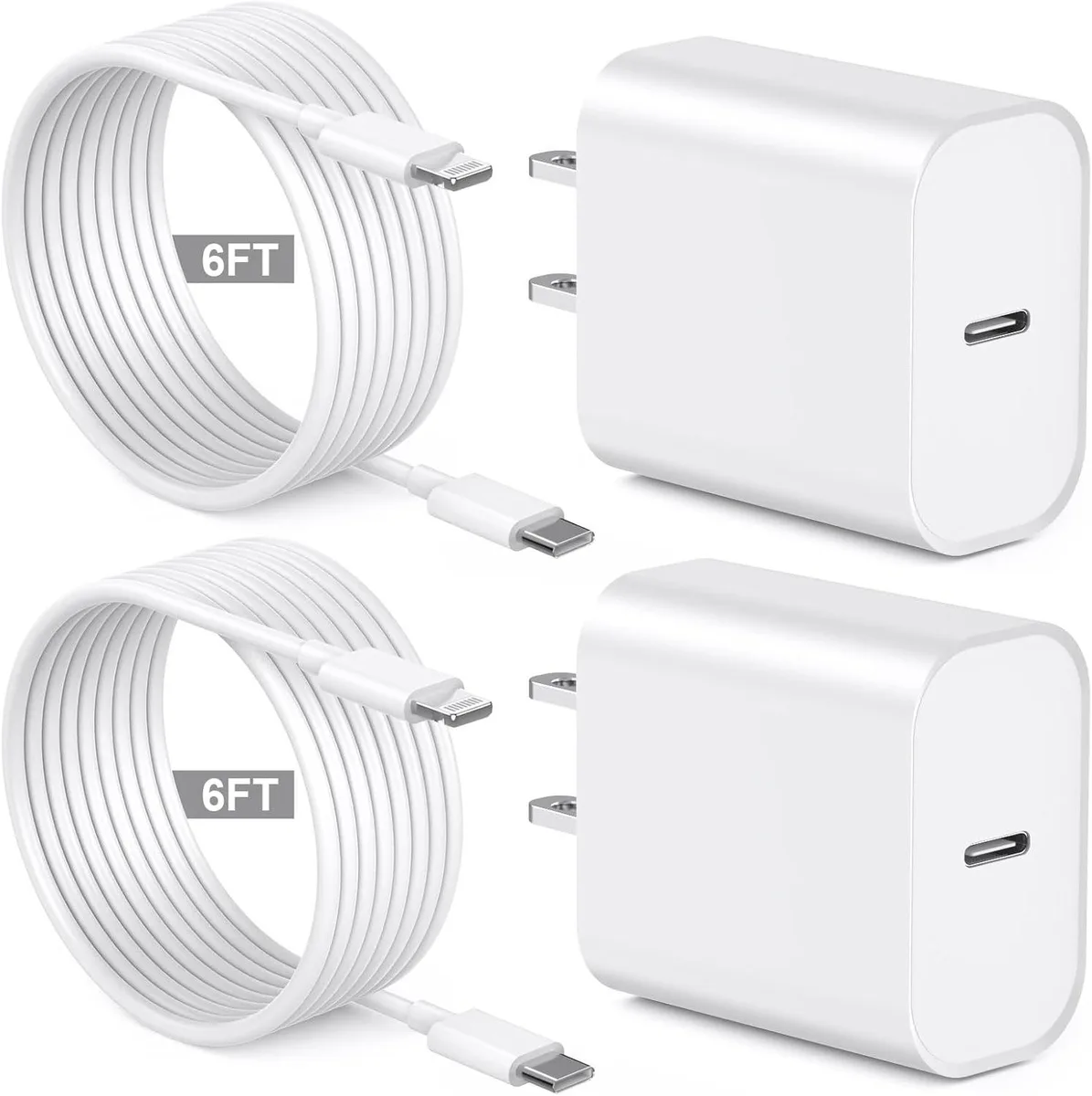 MCHOSE MCHOSE 20W USB-C Charger + 6ft Lightning Cable 2-Pack — product photo