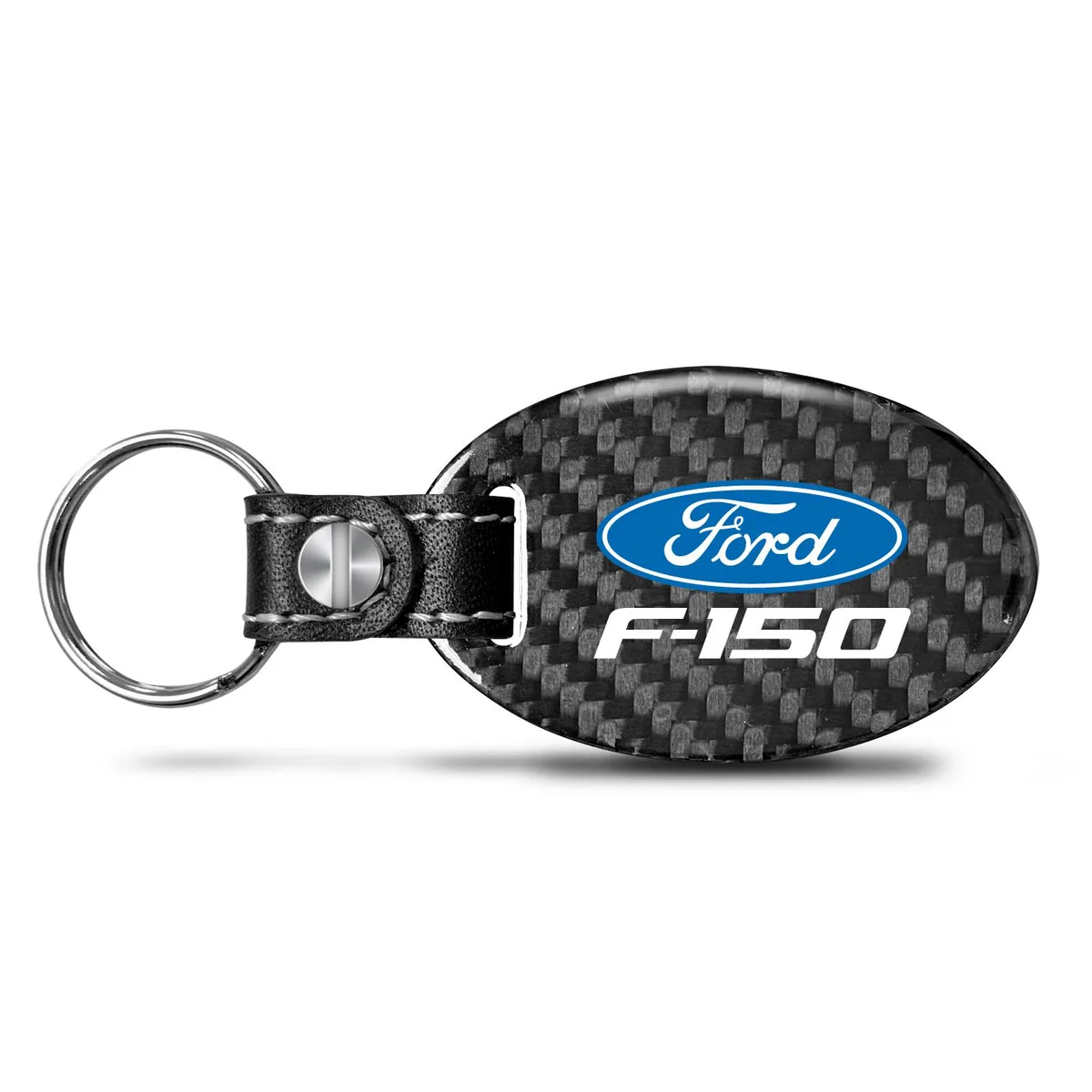 iPick Image, LLC iPick Image, LLC Ford F-150 Real Carbon Fiber Key Chain Black Leather Strap — product photo