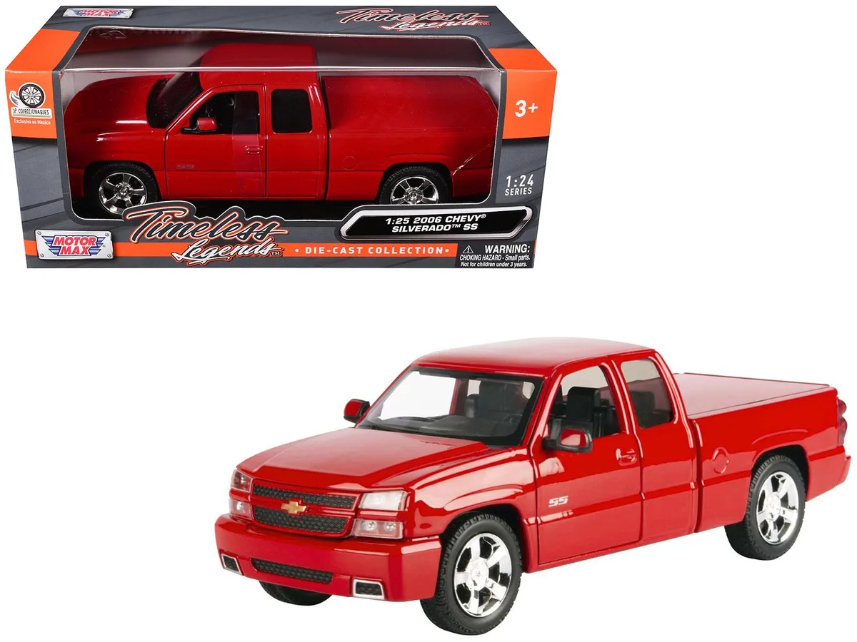 MOTORMAX MOTORMAX 2006 Chevrolet Silverado SS Pickup Truck Red Timeless Legends 1/25 Diecast — product photo