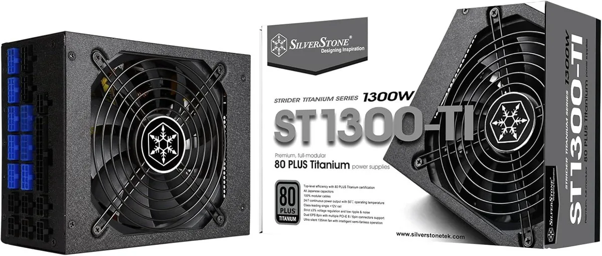 SilverStone ST1300-TI 1300W Titanium power supply, fully modular, 135mm fan