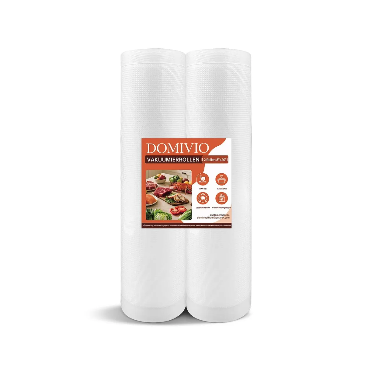  FoodSaver DOMIVIO 8" x 16' Vacuum Sealer Rolls 2 Pack — product photo