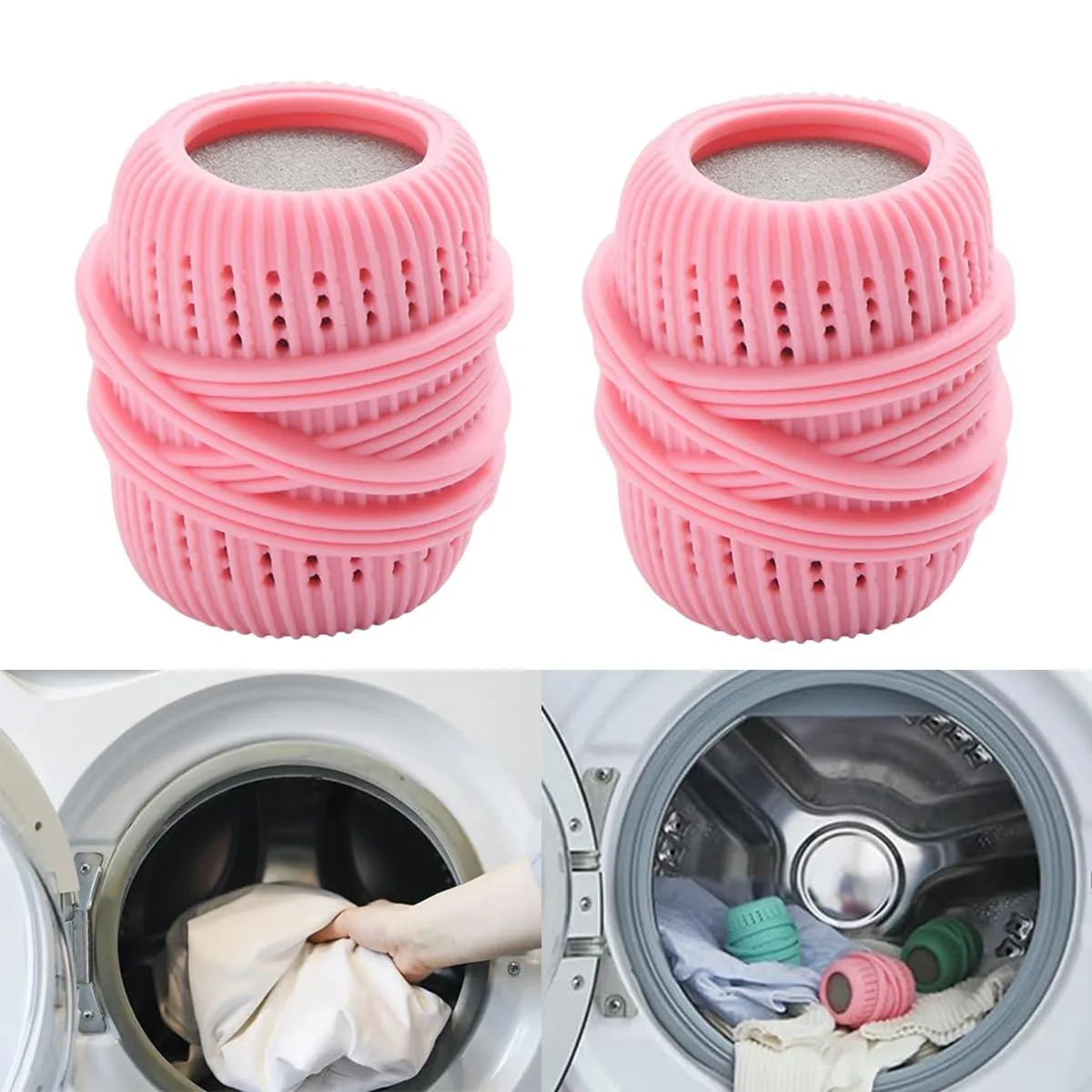RUSTAMM 47131800 Fabric Softener Dispenser Balls 2 pk Pink — product photo