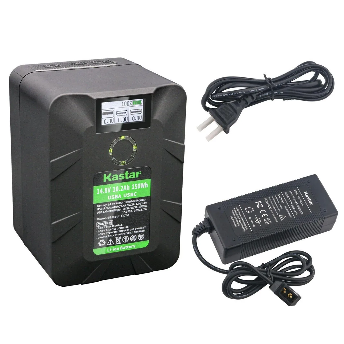 Kastar Kastar BP-Y150W V-Mount Battery &amp; D-Tap Charger for Sony DCR-50 DNV-7 DNW-7 DNW-9WS DNW-90 — product photo