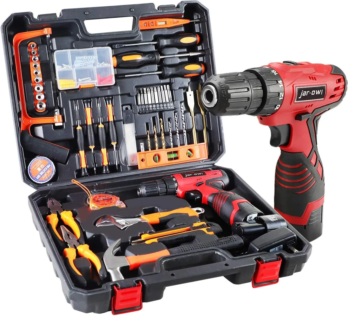 BFKK BFKK 108-Piece 16.8V Cordless Drill Combo Kit Black/Red — product photo