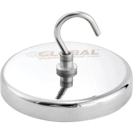 Six chrome-plated ceramic magnetic hooks in a pack