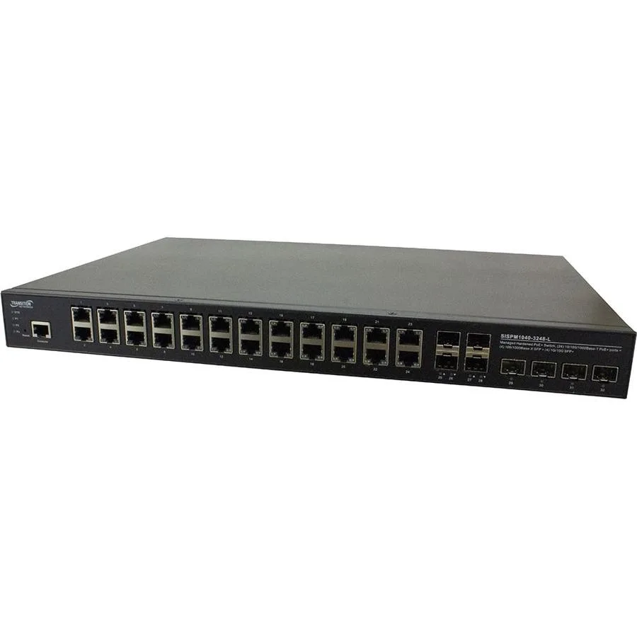 Transition Networks Transition Networks SISPM1040-3248-L-NA 24-port PoE+ network switch — product photo