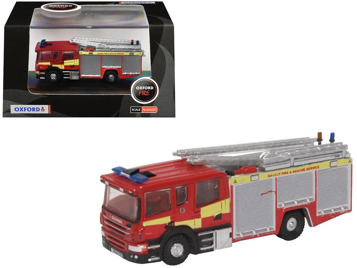 Oxford Diecast Oxford Diecast Scania Pump Ladder Fire Engine Surrey Fire and Rescue 1/148 — product photo