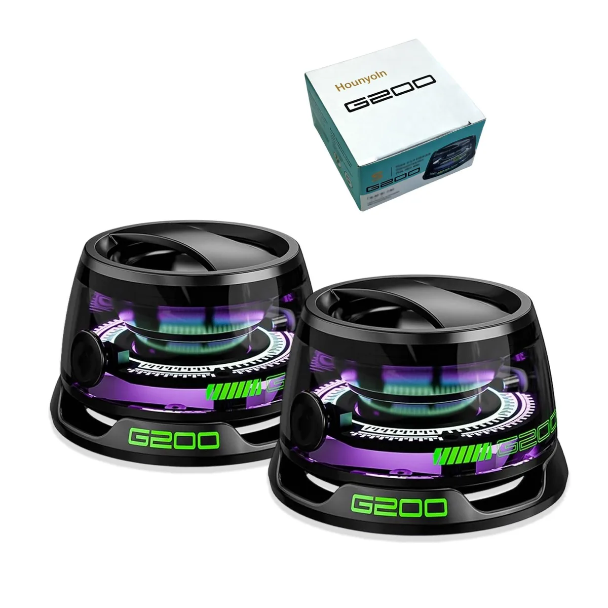  Hounyoln G200 Magnetic Bluetooth 5.3 Speaker Pair 2.0 10m RGB — product photo