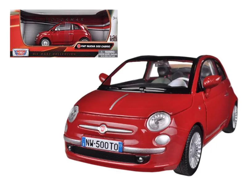 MOTORMAX MOTORMAX Fiat 500 Nuova Cabrio Red 1/24 hobby collectible — product photo