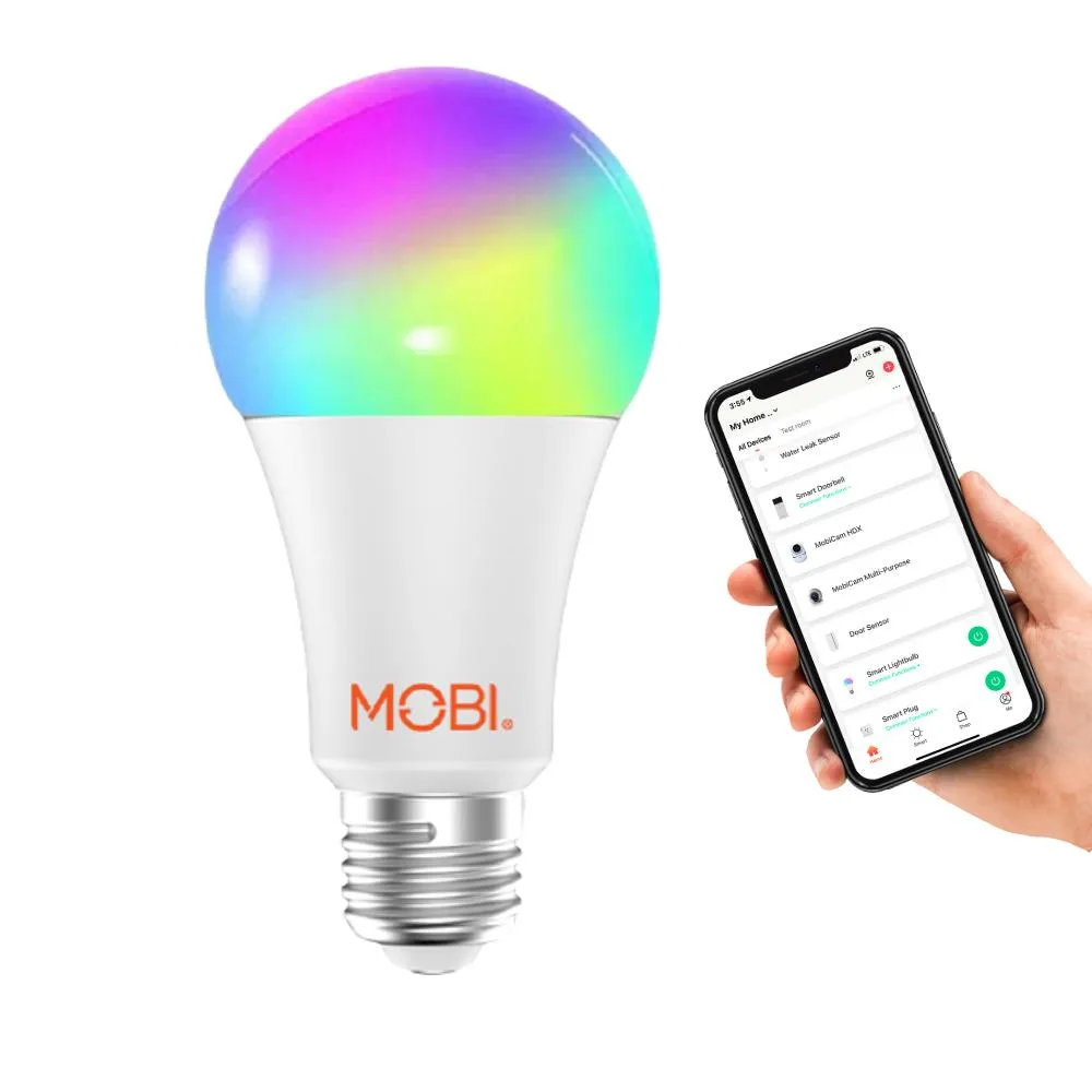 Mobi Mobi Smart WiFi LED Bulb Multi-Color 70267 600 Lumens 7W A19 16 Million Colors 2.4GHz — product photo