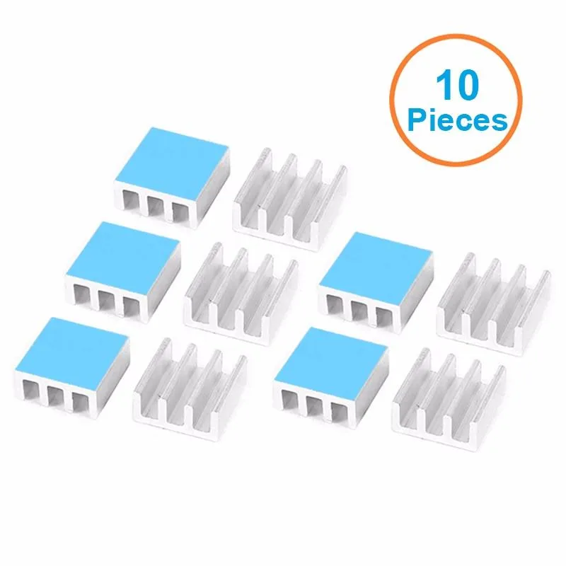 EN-Labs EN-Labs 10pcs Aluminum Heatsink 11x11x5mm 3M 8810 DIY Cooling — product photo