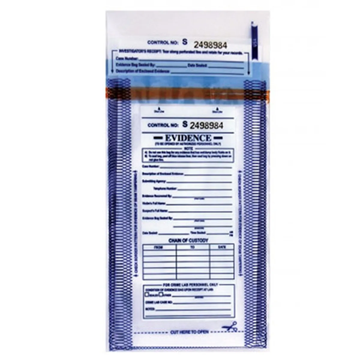 Tri-Tech Forensics Tri-Tech Forensics Evidence Collection Security Bag 5x8" Small Pack of 100 — product photo