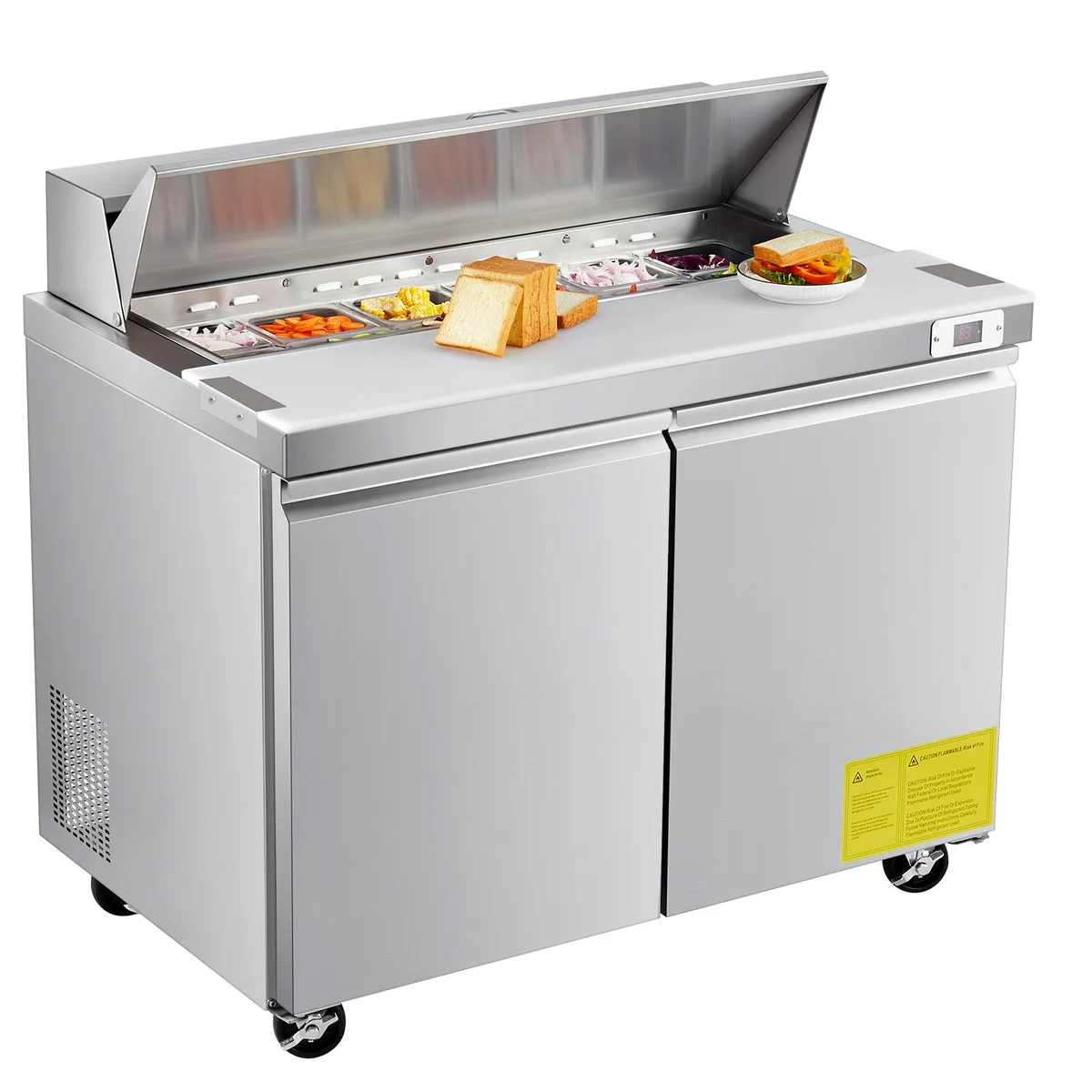 VEVOR VEVOR 48" 12.5 Cu. Ft Sandwich Prep Table with 12 Pans — product photo