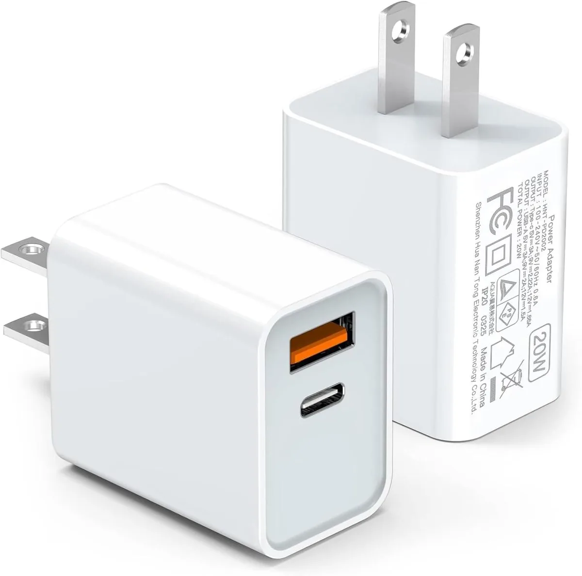 ONITOON ONITOON 20W USB-C Wall Charger 2-Pack Dual Port — product photo