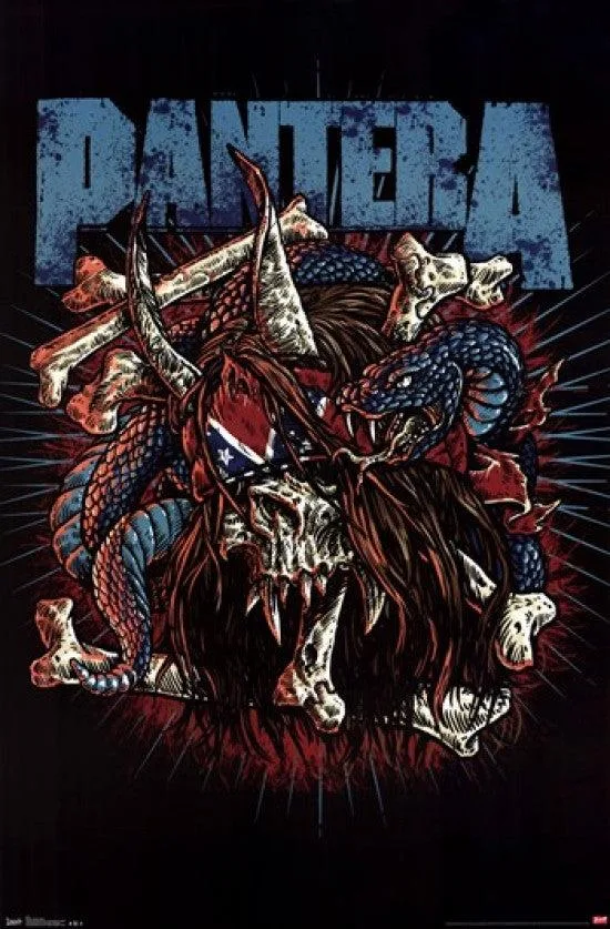Posterazzi TIARP2103 Pantera rocker skull poster print 24 by 36 inches