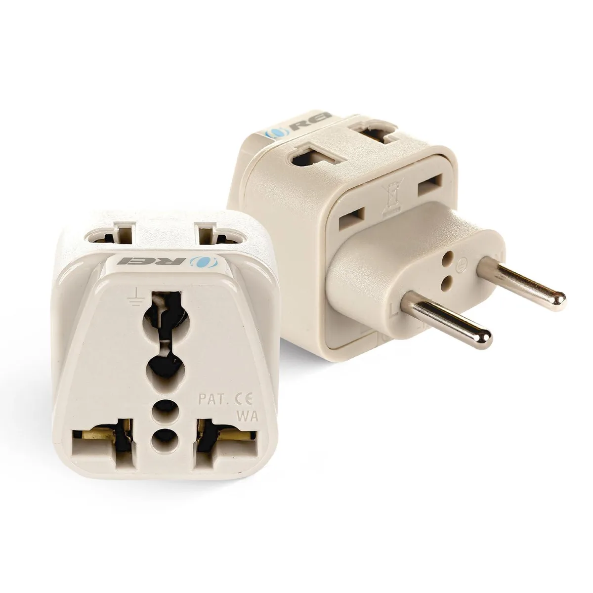 OREI Type C Travel Adapter Plug 2 Pack Beige — product photo