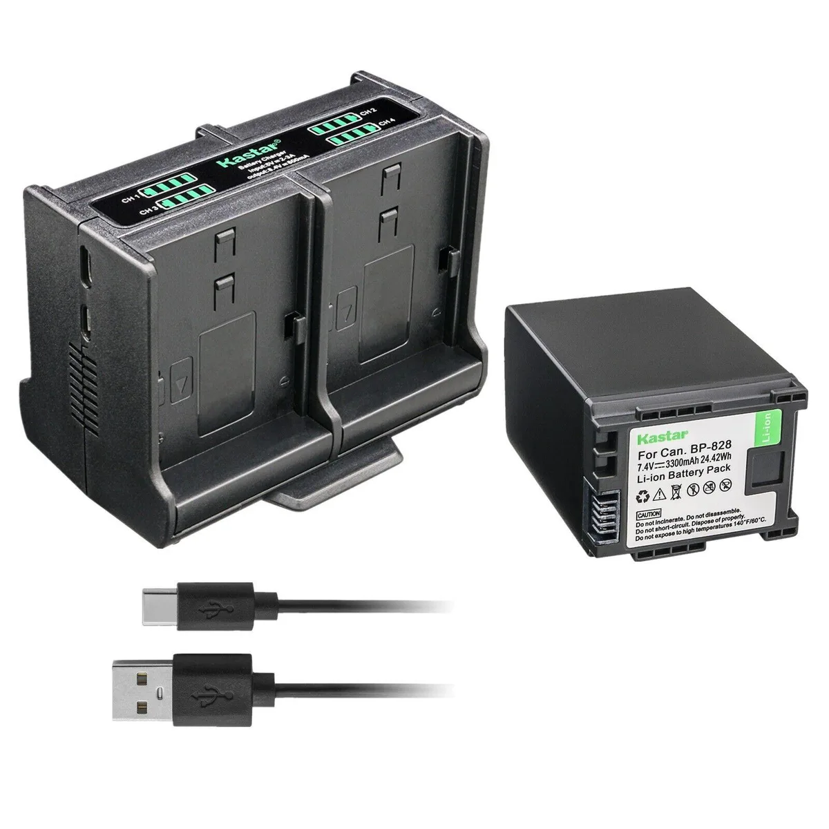 Kastar Kastar BP-828 3300mAh battery &amp; quadruple charger — product photo