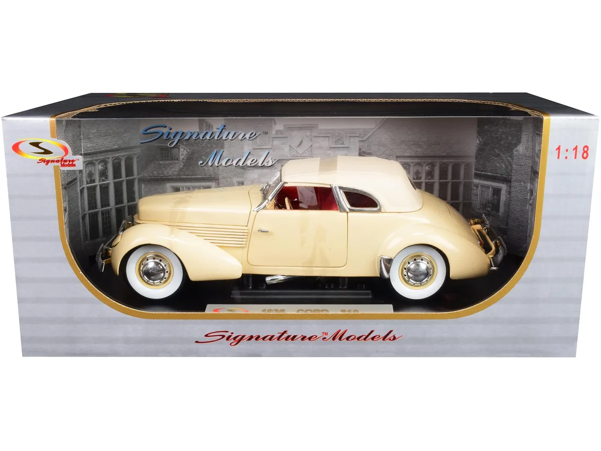 Signature Models Signature Models 1936 Cord 810 Coupe Yellow Cream Red 1/18 Diecast — product photo