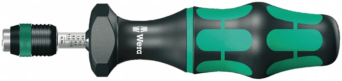 Blue Wera 1/4 inch torque driver adjustable 2.5 to 11.5 in-lb