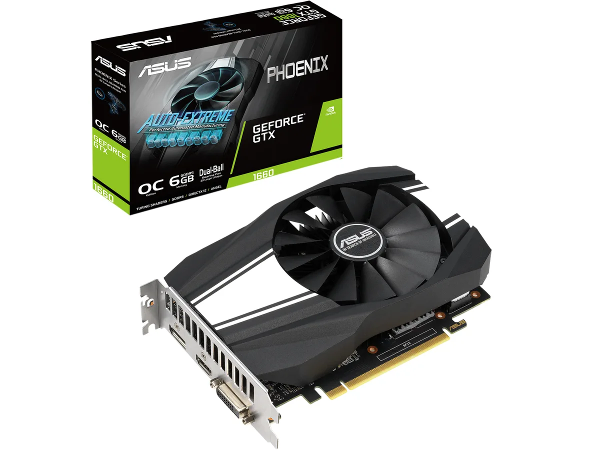 ASUS ASUS PH-GTX1660-O6G GeForce GTX 1660 6GB graphics card — product photo