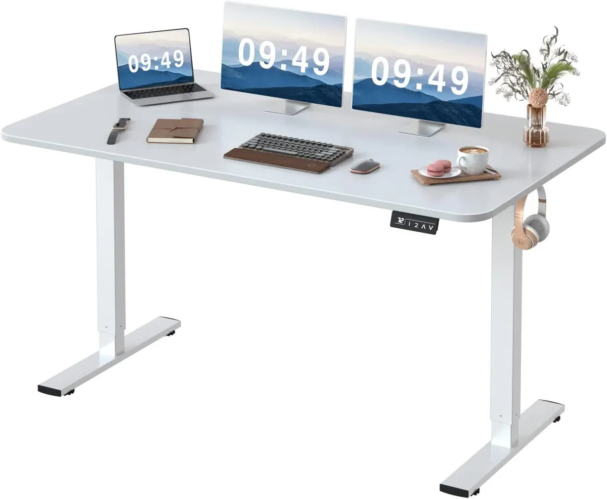 Winait Winait Electric Standing Desk 55 x 24 Inch White T-Shaped Bracket — product photo