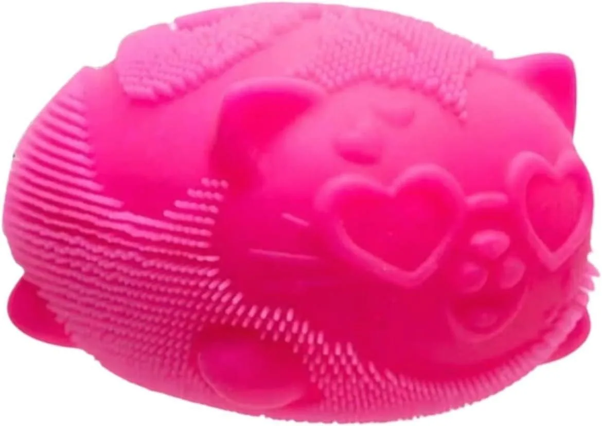  Cool Cat Squeeze Squishy Stress Fuzz Ball Slow Rise Sensory Fidget (Pink) — product photo