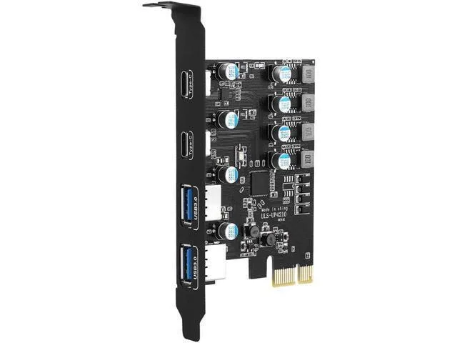 LORDWORLD LORDWORLD PCIe x1 to 4 Port USB 3.2 Gen1 Adapter (2× USB-A, 2× USB-C) — product photo