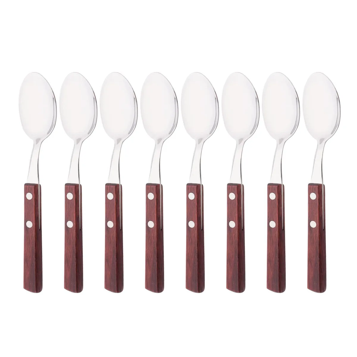 Uniturcky RedWood-rivet-8p-teasp 8-Piece 304 Stainless Steel 6.3" Cutlery — product photo