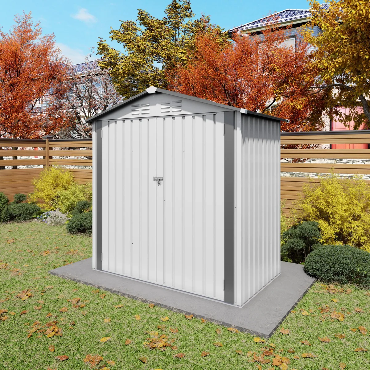 tuphen tuphen Trellis 6 x 3.6 ft White+gray Metal — product photo