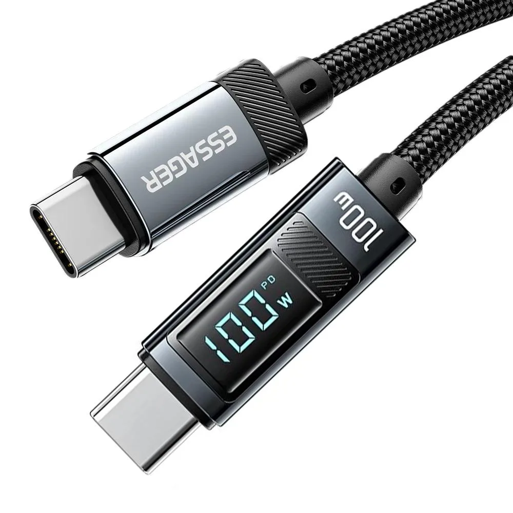 LUOM LUOM Essager HC100W USB-C to USB-C Cable 100W 3.3ft LED Display — product photo