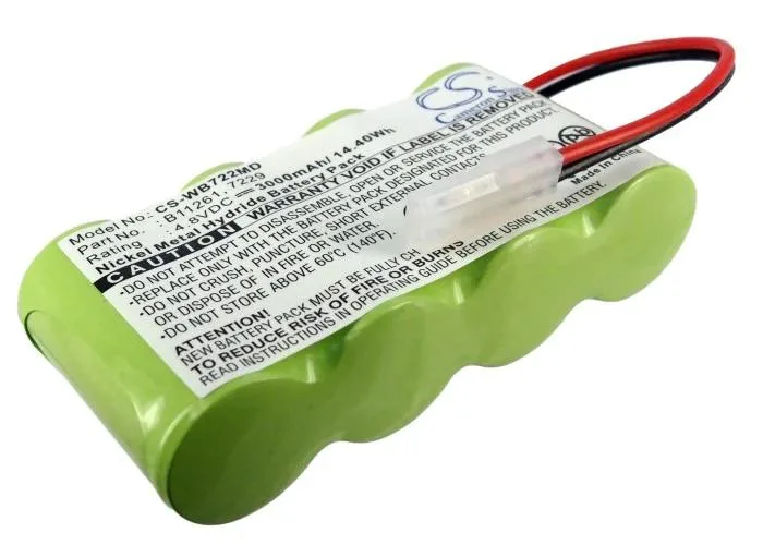 Rectangular replacement battery pack with label showing model numbers 12000 and 72240