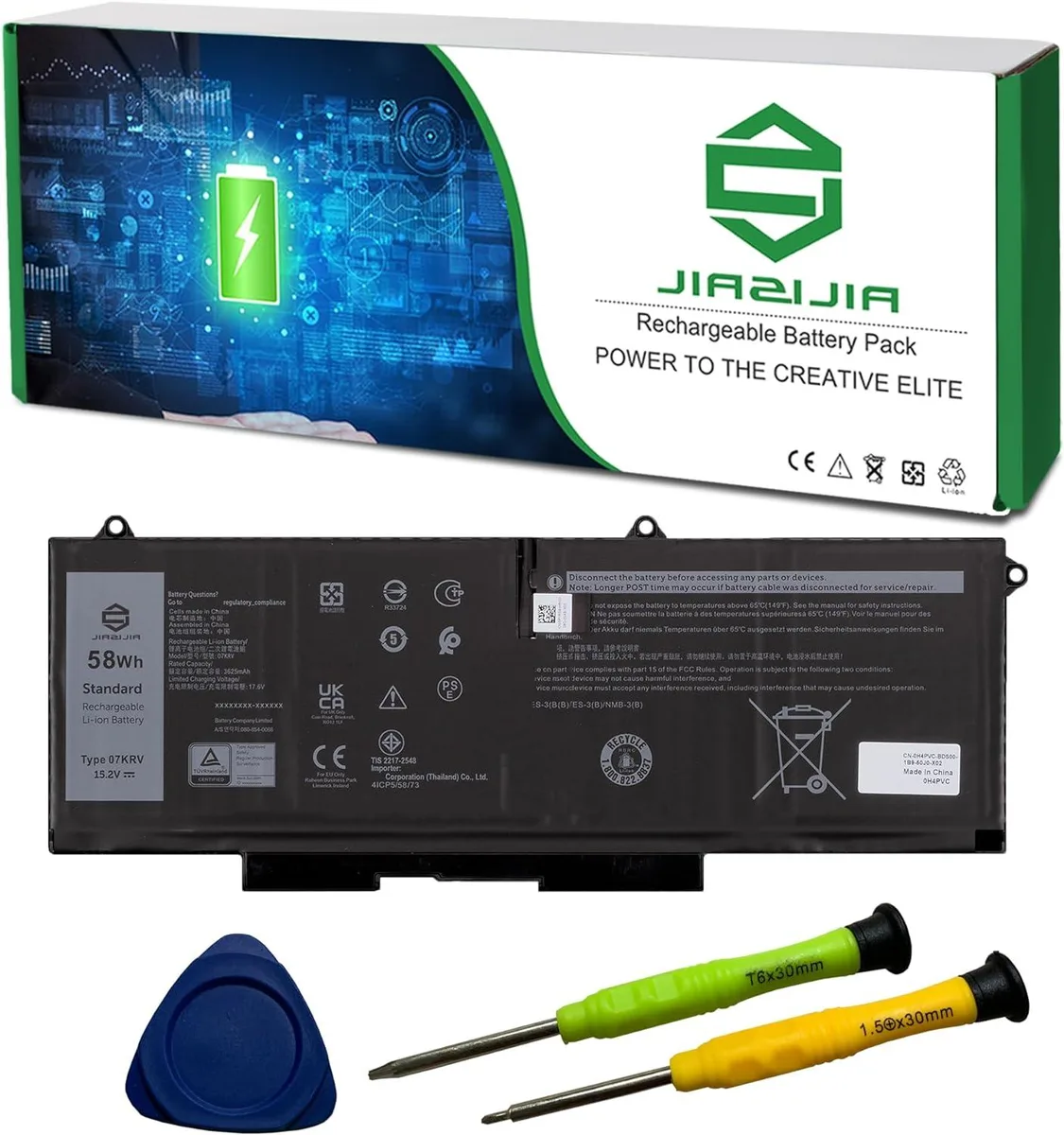 NShi NShi 07KRV laptop battery 15.2V 58Wh 3625mAh — product photo
