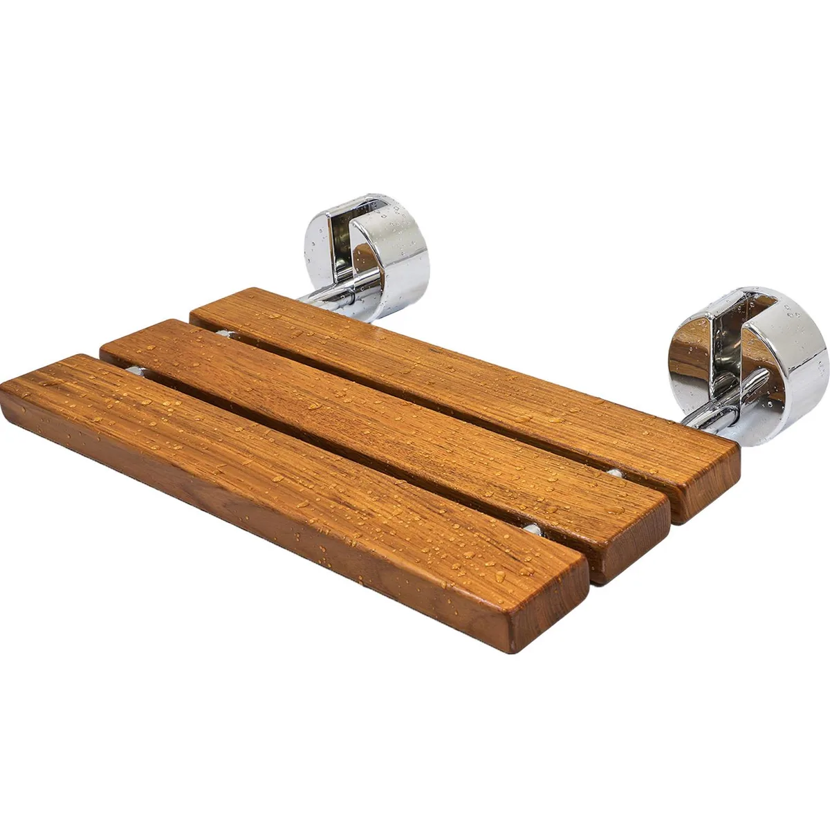 Home Aesthetics Home Aesthetics 20" Teak Folding Wall Mounted Shower Seat Bench — product photo