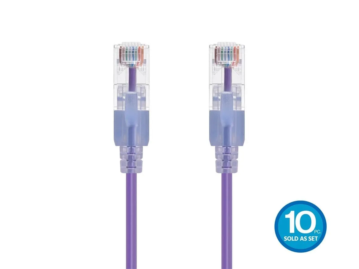 Monoprice Inc. Monoprice 116348 Cat6A Ethernet Cable 1.524 m Purple 10 Pack — product photo
