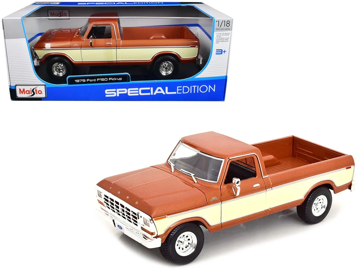 Maisto Maisto 1979 Ford F-150 Ranger 1/18 Brown Metallic Cream Special Edition — product photo