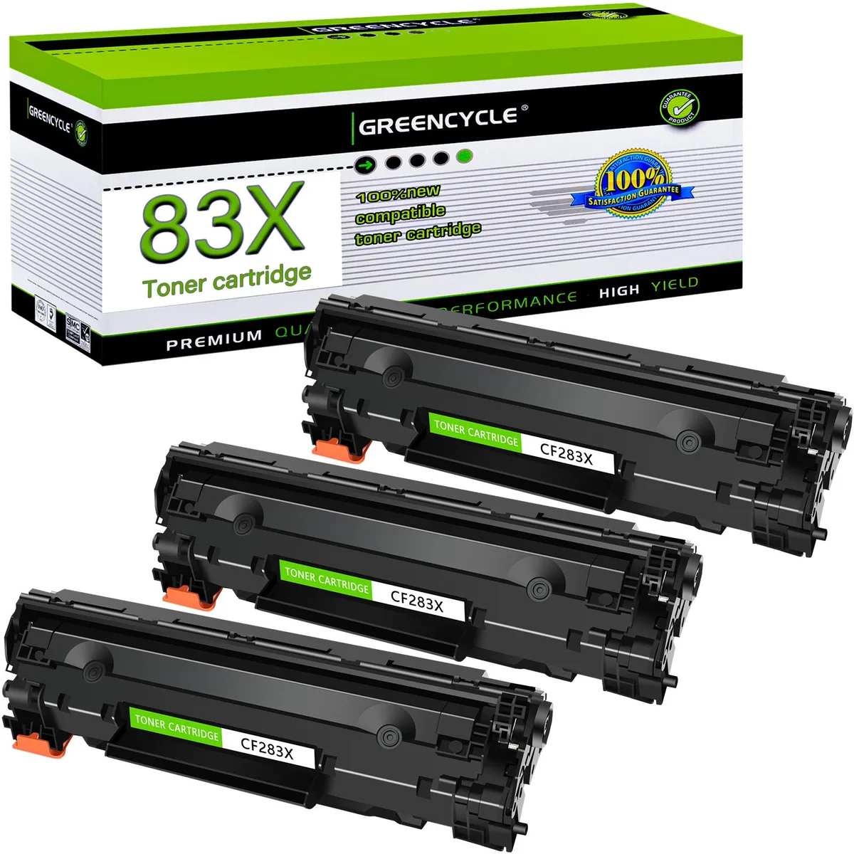 GREENCYCLE GREENCYCLE CF283X toner cartridge 3-pack black 2400 pages — product photo